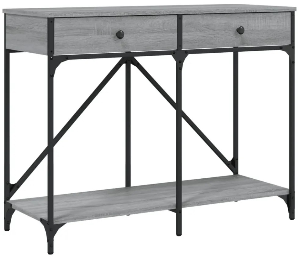 szürke sonoma színű szerelt fa tálalóasztal 100 x 39 x 78,5 cm