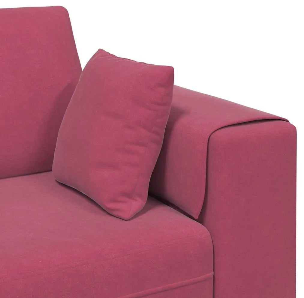 Bársony Kanapé párnával 3 pcs Bordó 208 cm Bársony