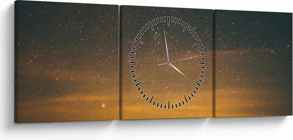 Egy csillagos ég képe (órával) (90x30 cm)