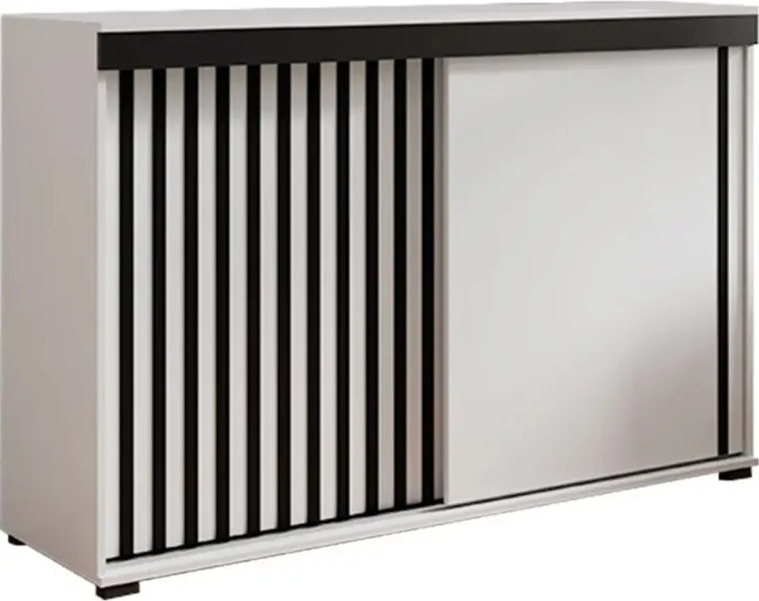 Malani 120 Tolóajtós Komód 120cm, Fehér