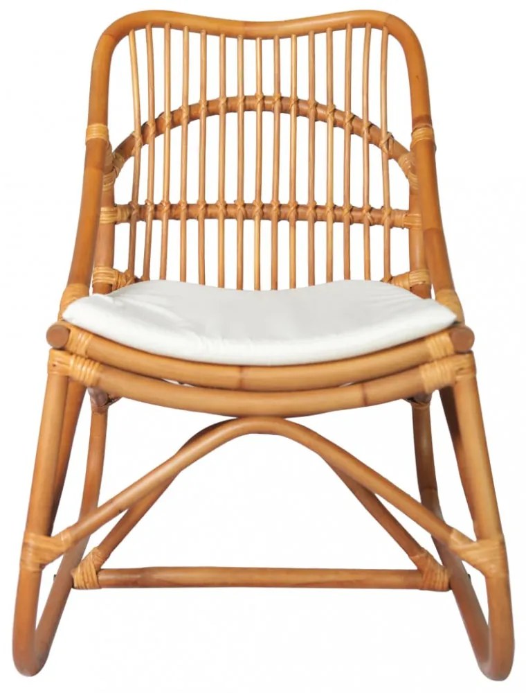 barna vászon és rattan szék