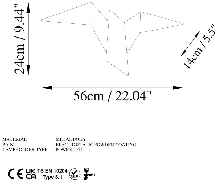 Fekete LED fali lámpa Pacali – Opviq lights