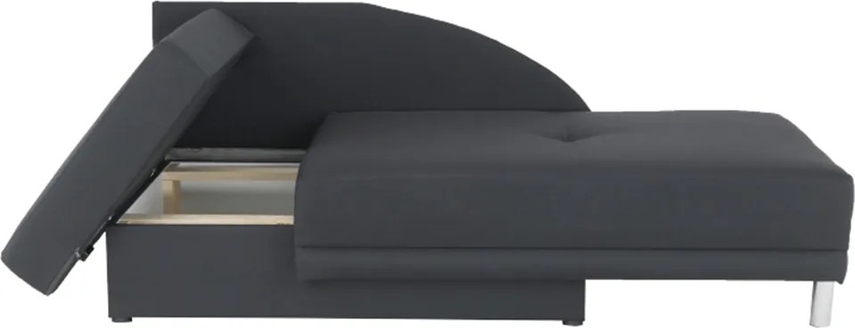 Kinyitható kanapé, szürke-fekete szövet, balos, LAUREL