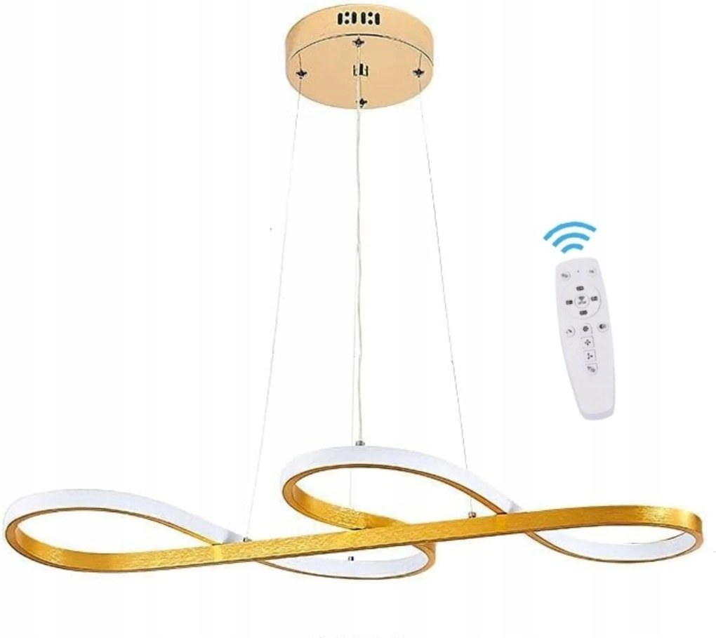 Mennyezeti Lámpa Led Plafon Lógó Csillár 3 Szín Távirányító Arany