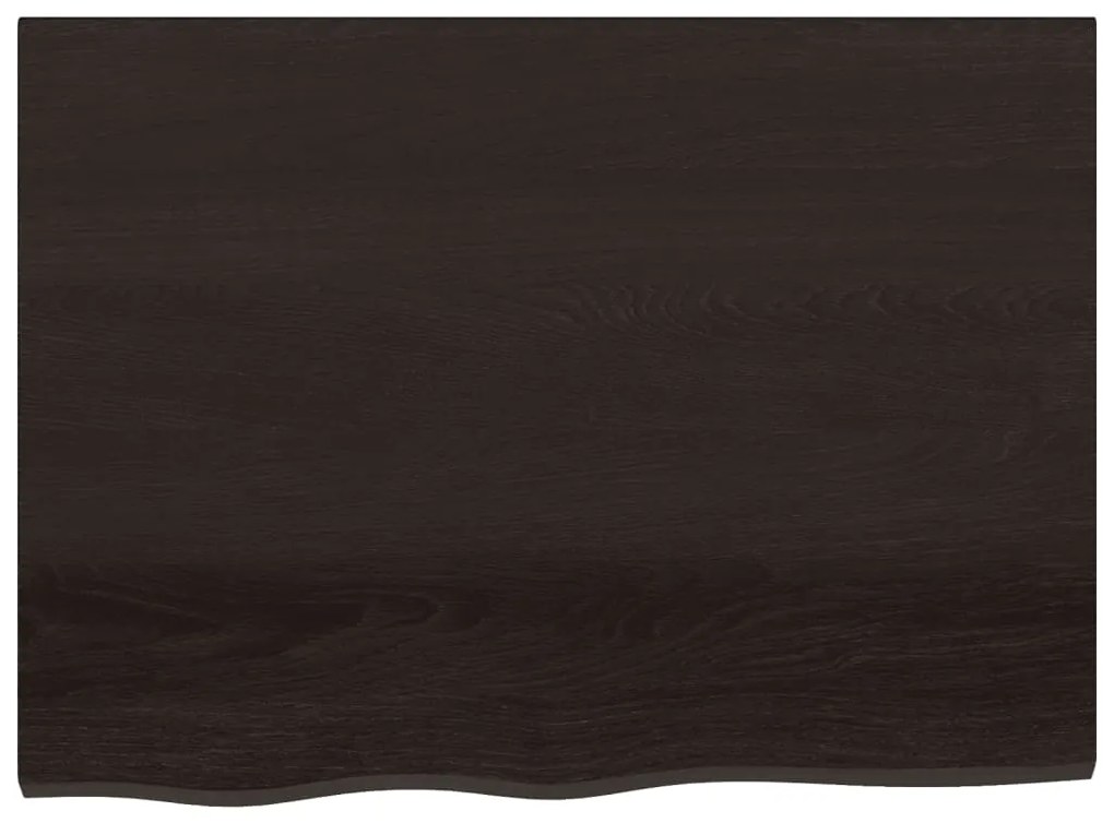 sötétbarna kezelt tömör tölgyfa fali polc 80x60x(2-4) cm