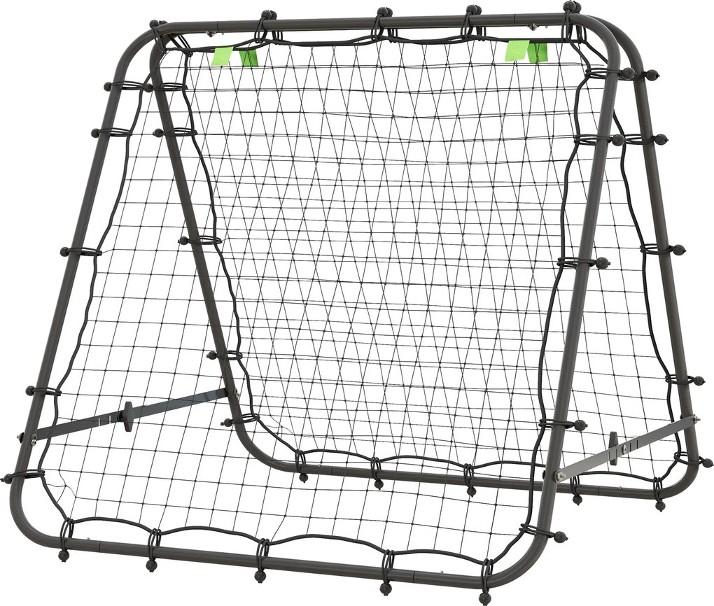 HOMCOM Focirebounceer, Állítható Visszarúgó Fal 5 Szögbeállítással és Visszarúgó Háló, 100 x 95 cm Focikapu Tini számára, Visszarúgó Fal Kézilabda Edz