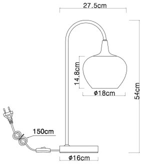 Globo 15548TW - Asztali lámpa MAXY 1xE27/40W/230V fehér