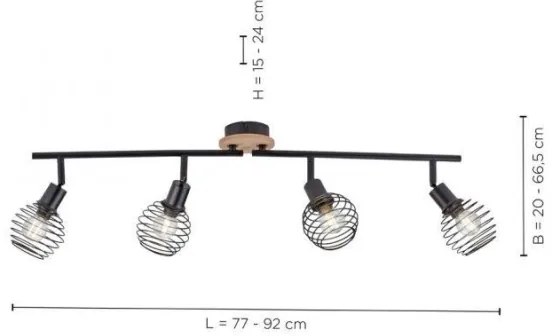 Leuchten Direkt 15924-79 - Spotlámpa EUGEN 4xE14/40W/230V