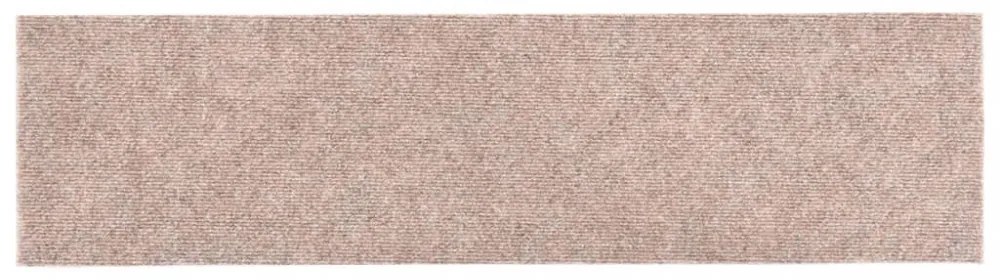 15 db világosbarna négyszögletes öntapadó lépcsőszőnyeg 76x20cm