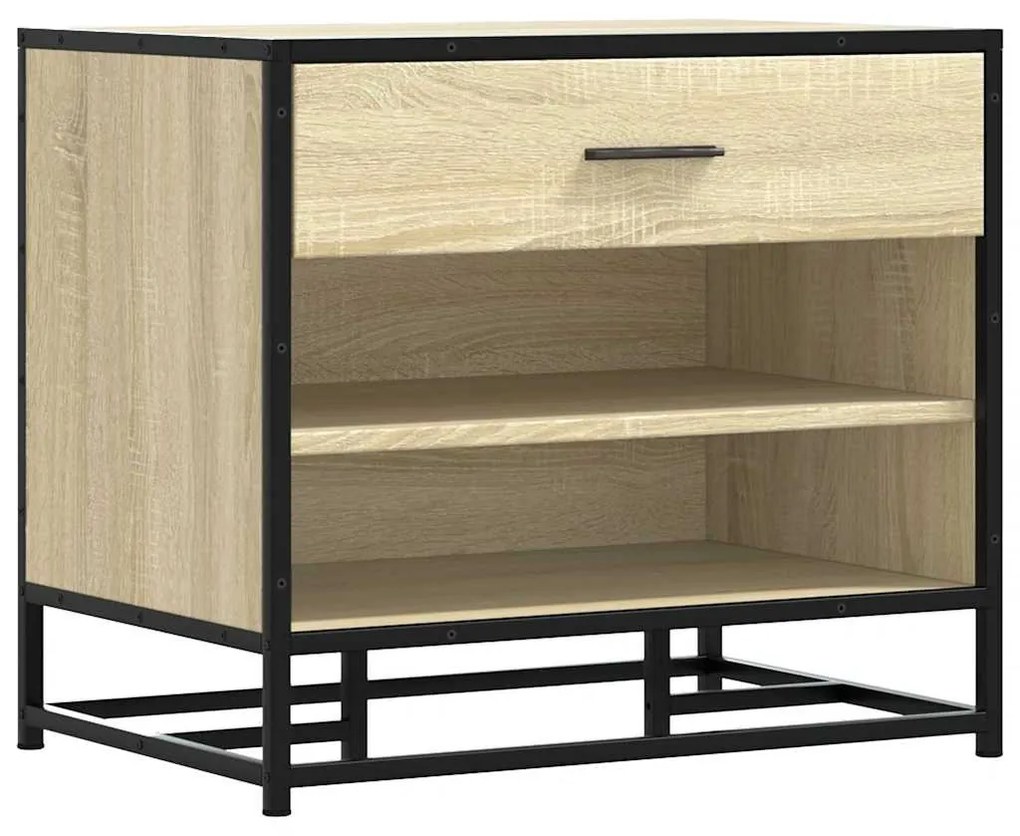 cipőpad Sonoma tölgy 60x40x53,5 cm Gépelt fa és fém
