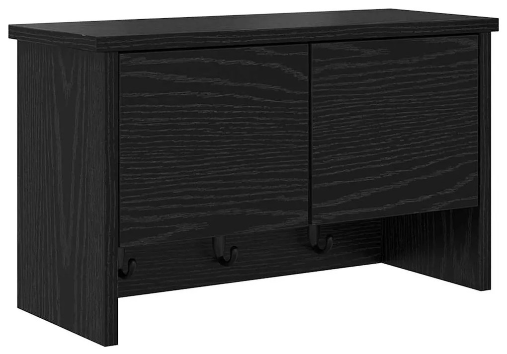 Fali Kabáthorog polcokkal Musta tammi 50 x 20 x 30 cm Faanyag