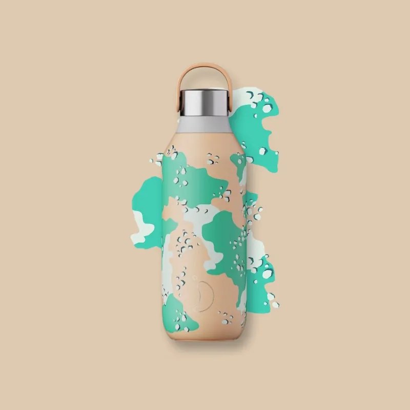 Termosz palack Chilly's Bottles - Desert Camo narancs 500 ml, Studio/Series 2 edition