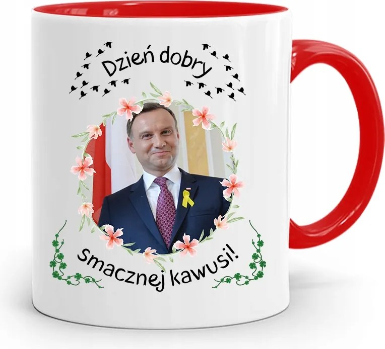 Piros Elnöki Bögre Andrzej Duda Pis Egészség felirattal