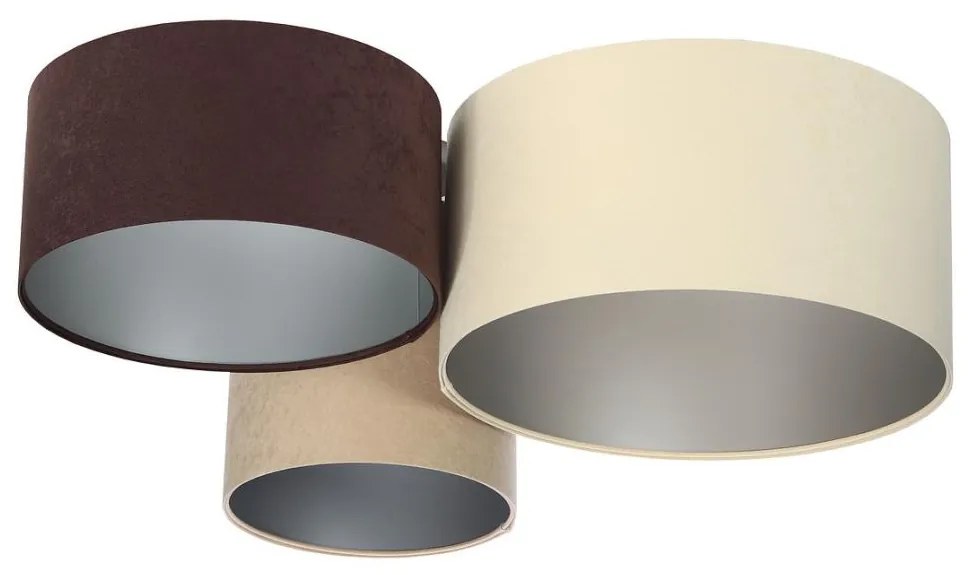 Mennyezeti lámpa SPACE 3xE27/60W/230V krém/barna/bézs