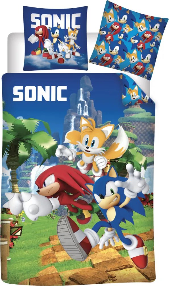 Sonic a sündisznó Speedy Dreams gyerek, ovis ágyneműhuzat 100×135cm, 40×60 cm