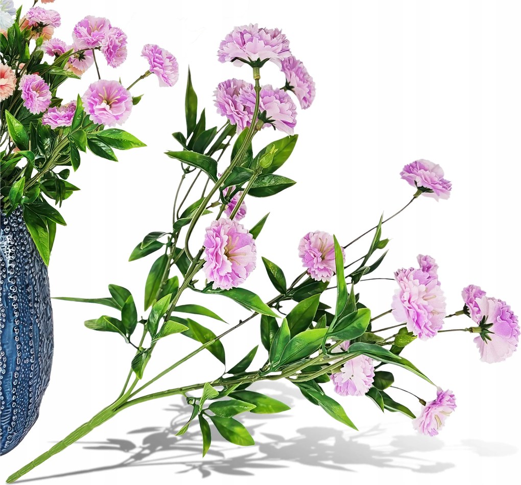 Szegfű Virágok Művirág Tavaszi Csokor Váza Lila VIP6977H 6 db