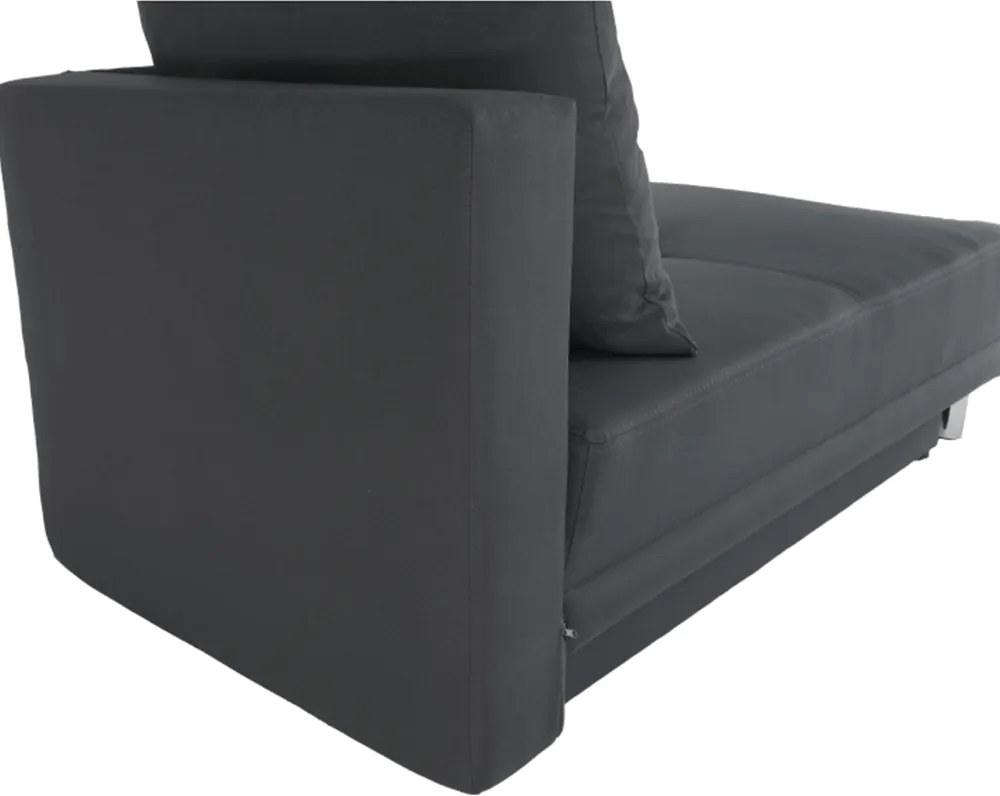 Kinyitható kanapé, szürke-fekete szövet, balos, LAUREL