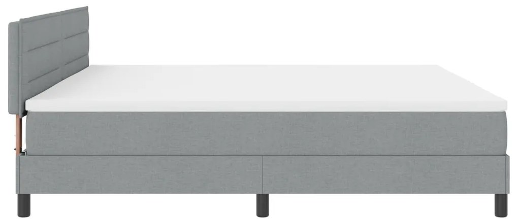 Boxspring Ágy Mattal Világosszürke 200x200 cm Ágynemű