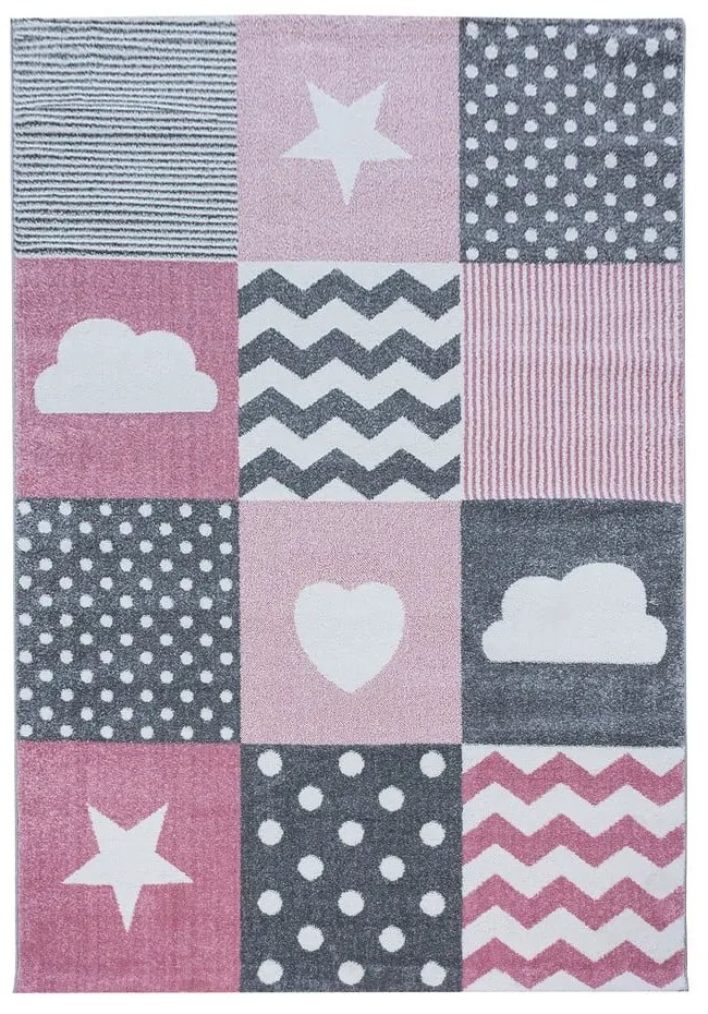Rózsaszín-szürke gyerek szőnyeg 80x150 cm Kids – Ayyildiz Carpets
