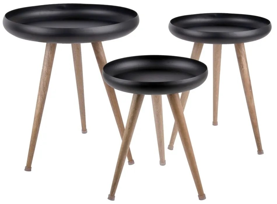 Fém kerek tárolóasztal szett 3 db-os Tripod – Leitmotiv