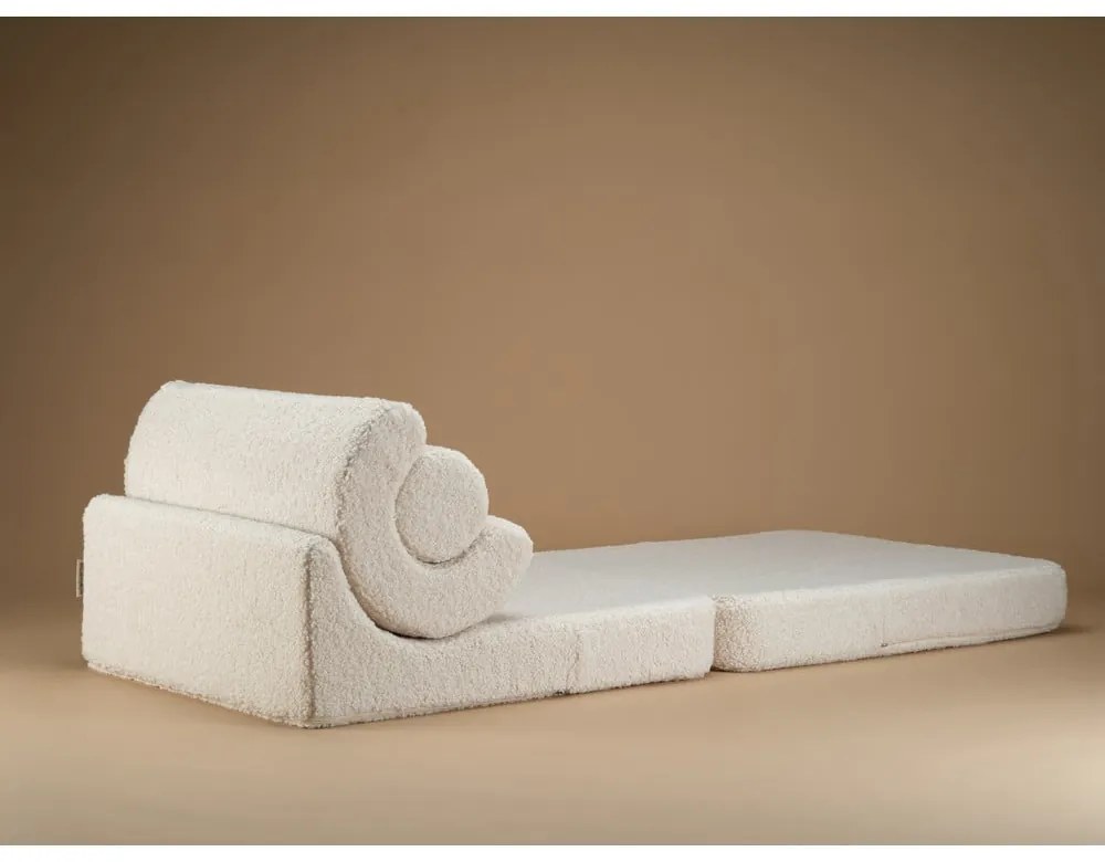 Krémszínű buklé gyerek fotel Flipster – Wigiwama