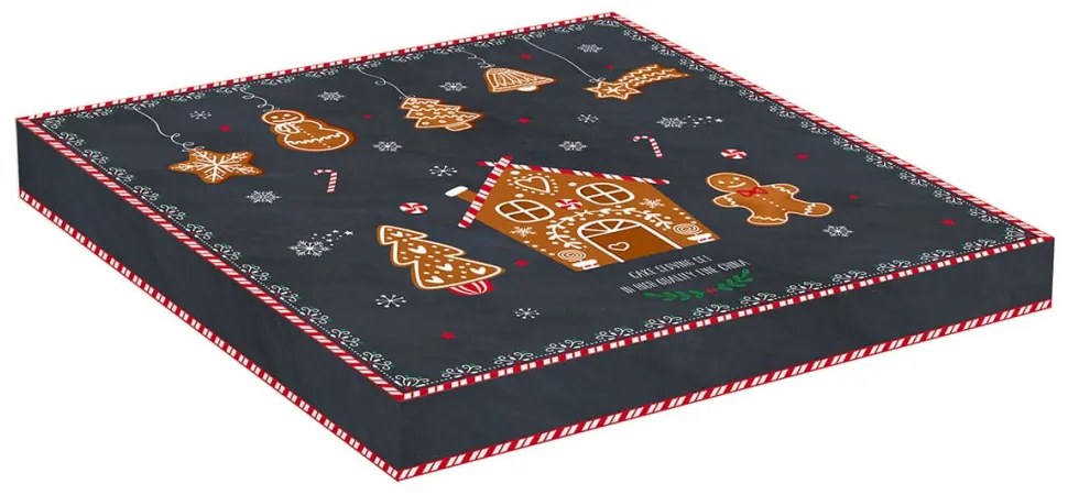 Porcelán tortatál lapáttal, 32cm, dobozban, Gingerbread