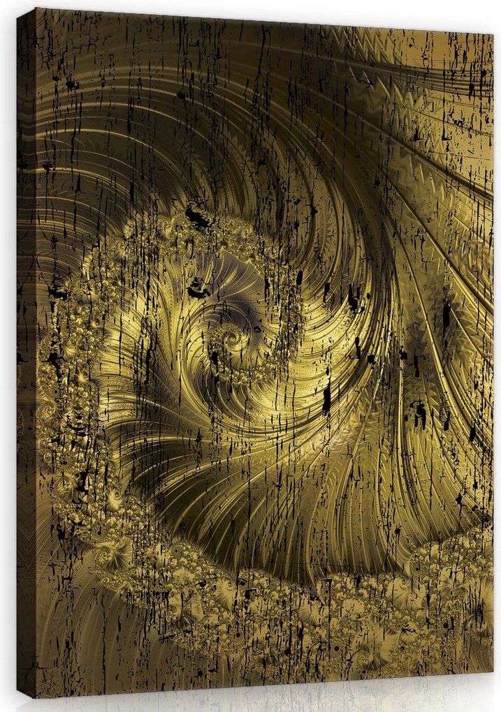 Vászonkép 40x60 Arany spirál absztrakt fraktál textúra dinamika mozgás