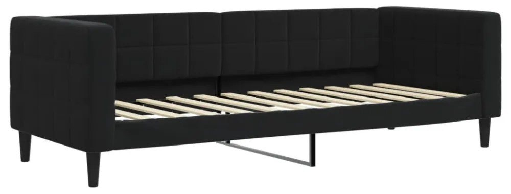 fekete bársony kanapéágy 80 x 200 cm