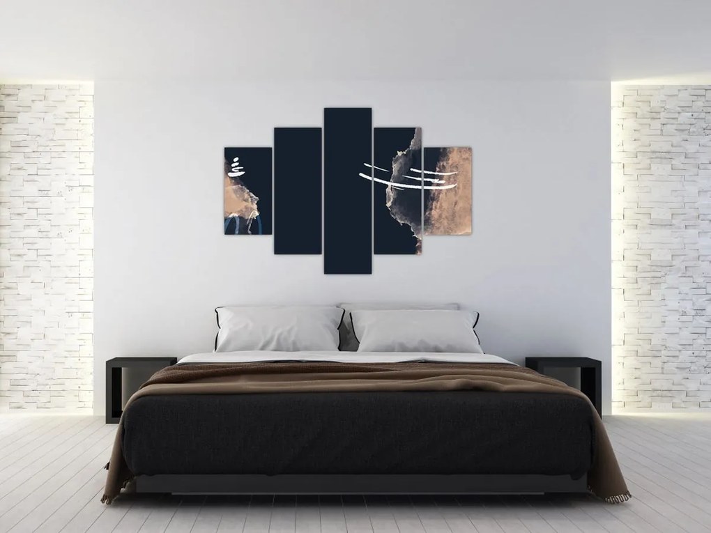 Kép - Sötétkék absztrakció (150x105 cm)
