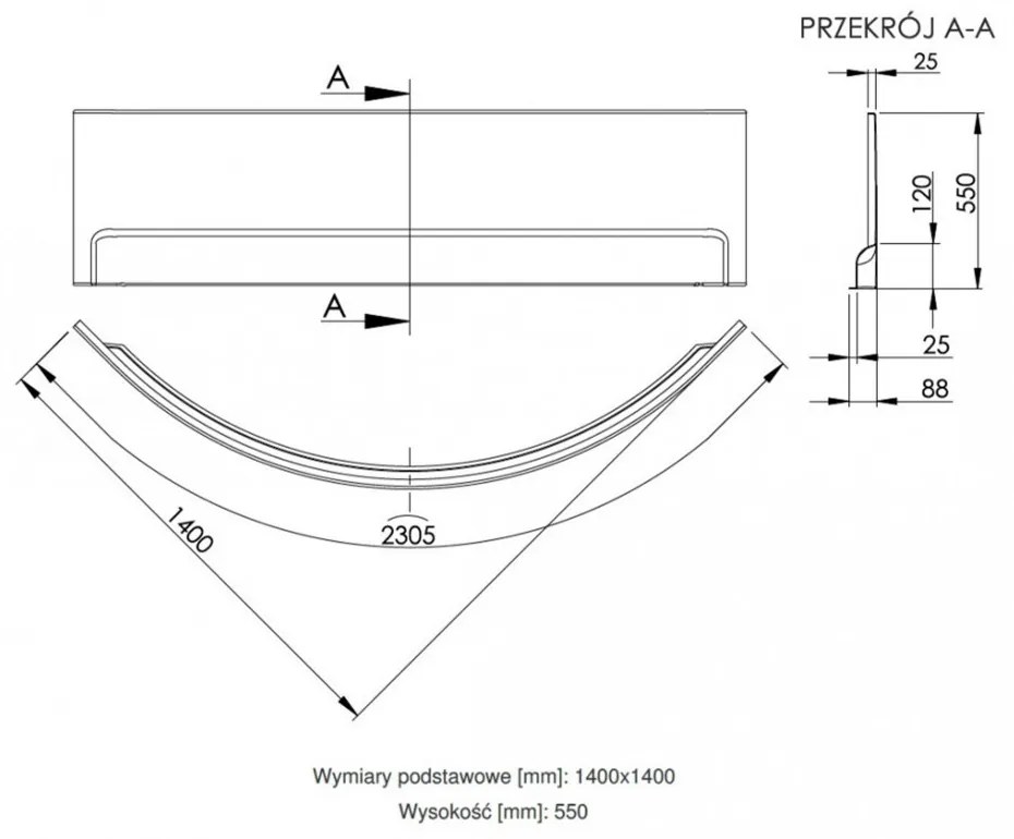 Wivea 140 sarokkád előlap
