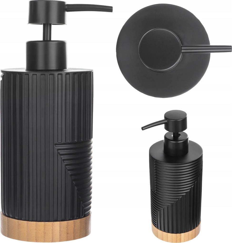 Folyékony Szappan Adagoló 320ml Fekete Fürdőszobai Tartály Pumpa