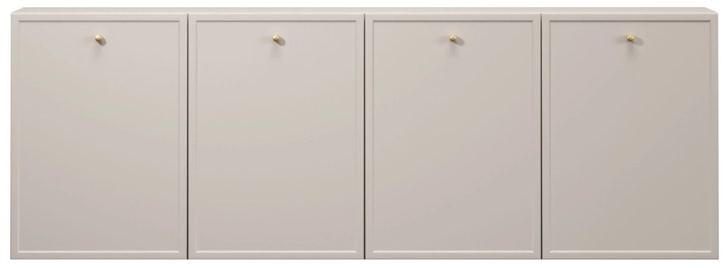 Lorini fali komód 200 cm négyajtós - kasmír / arany fogantyúk