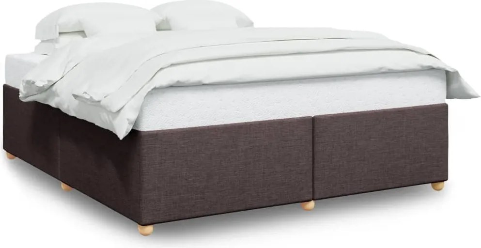 vidaXL sötétbarna szövet ágykeret matrac nélkül 200 x 200 cm