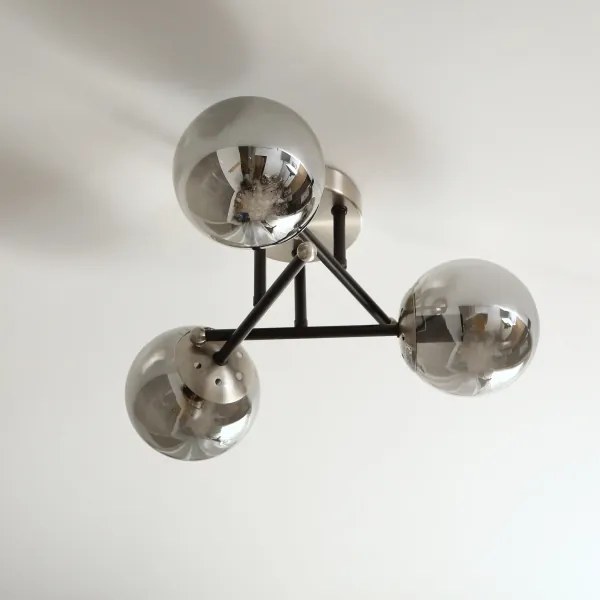 Brilagi - Felületre szerelt csillár MALIVA 3xE14/15W/230V matt króm/füstszínű