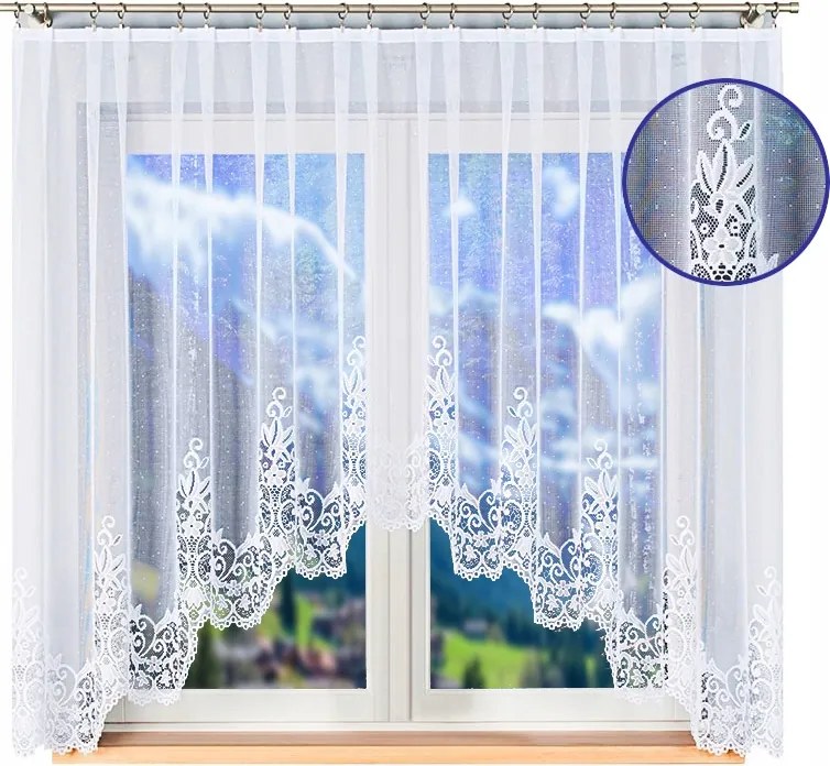 Rövid Jacquard Függöny 300x160 Íves Virágos Béka Dísz Szoba