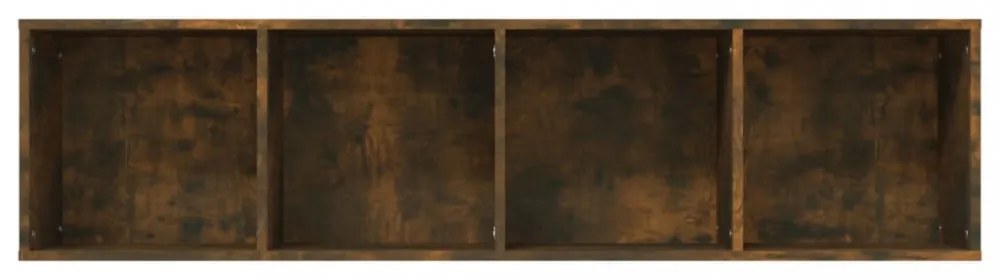füstös tölgy színű szerelt fa könyv-/TV-szekrény 143x30x36 cm