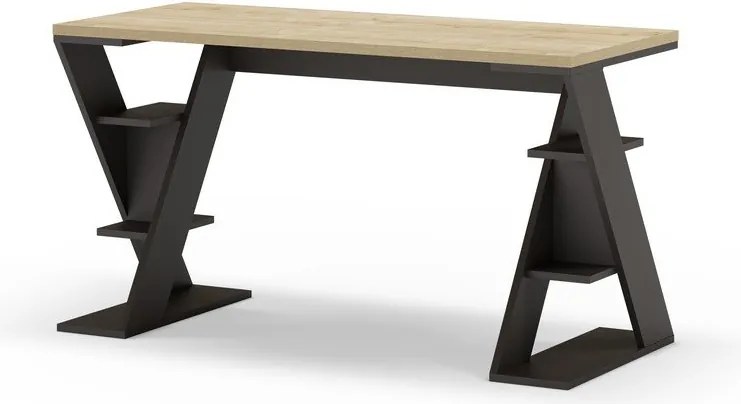 Íróasztal tölgyfa dekoros asztallappal 60x137 cm Butterfly – Marckeric