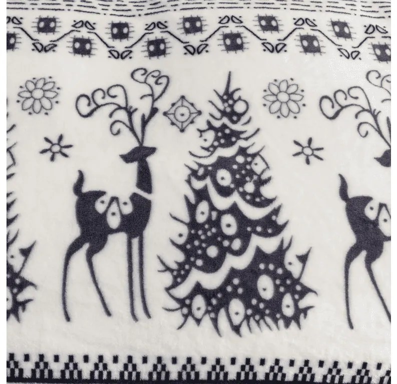 Mikroplüss takaró WINTER DEER, szürke Méret: 150 x 200 cm