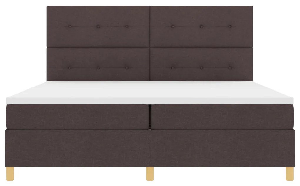 Boxspring Ágy Matrac LED-del Sötétbarna 200x200 cm Szövet