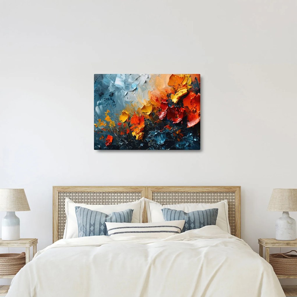 Kép - Virágok absztrakt festménye III. (70x50 cm)