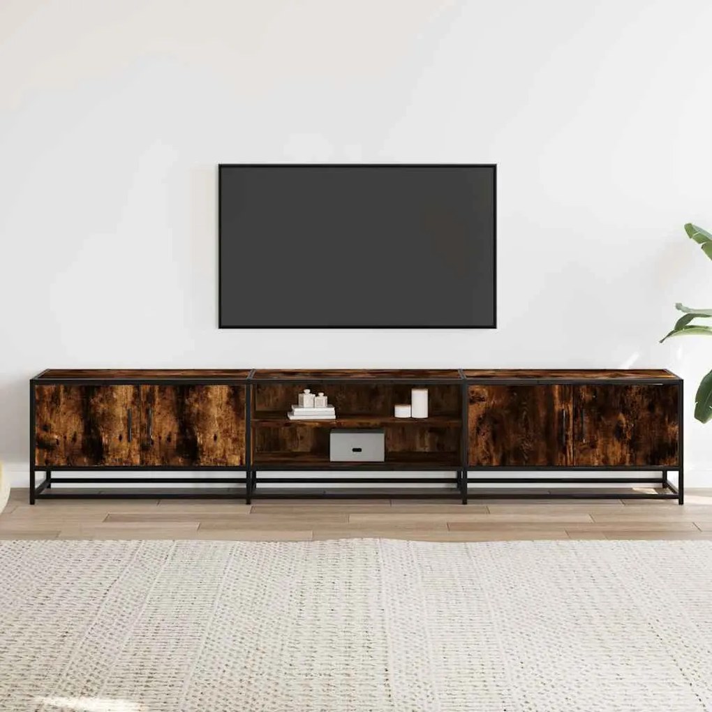 füstös tölgy színű szerelt fa TV-szekrény 210 x 35 x 41 cm