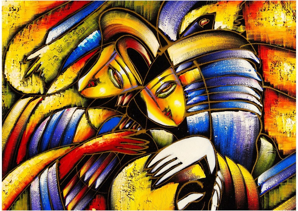 Kép - olajfestmény, szerelmesek (70x50 cm)