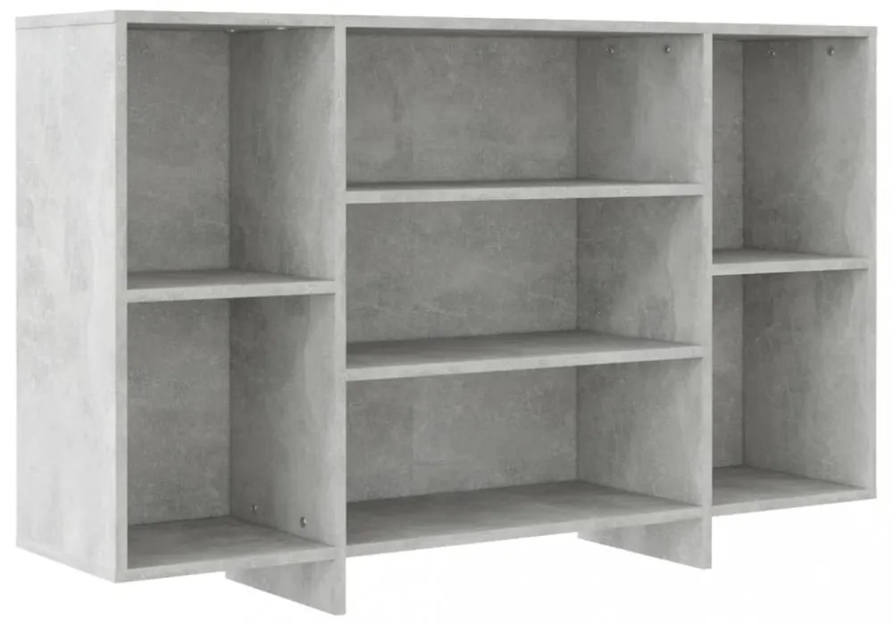 betonszürke szerelt fa tálalószekrény 120x30x75 cm