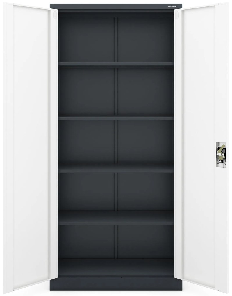 Fém iratszekrény JAN H, 900 x 1950 x 400 mm, antracit-fehér