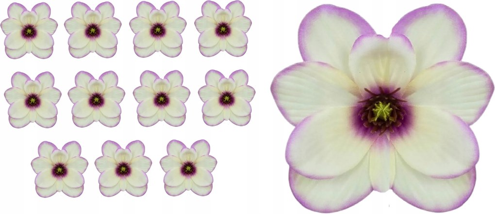 12x művirág Magnólia fej Szatén 12db Nagykereskedelem Mesterséges magnólia