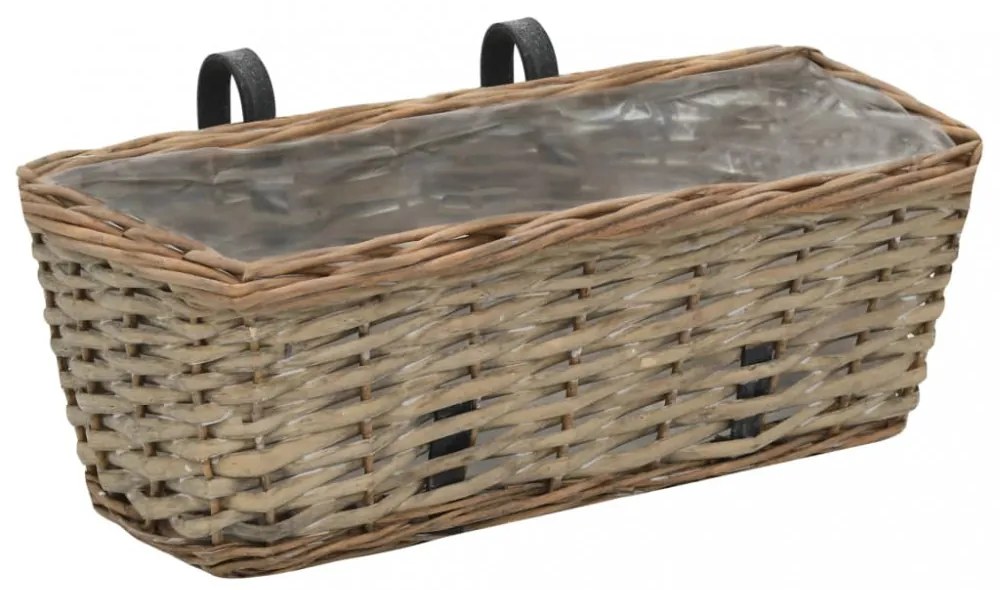 2 db fonott virágtartó PE béléssel 40 cm