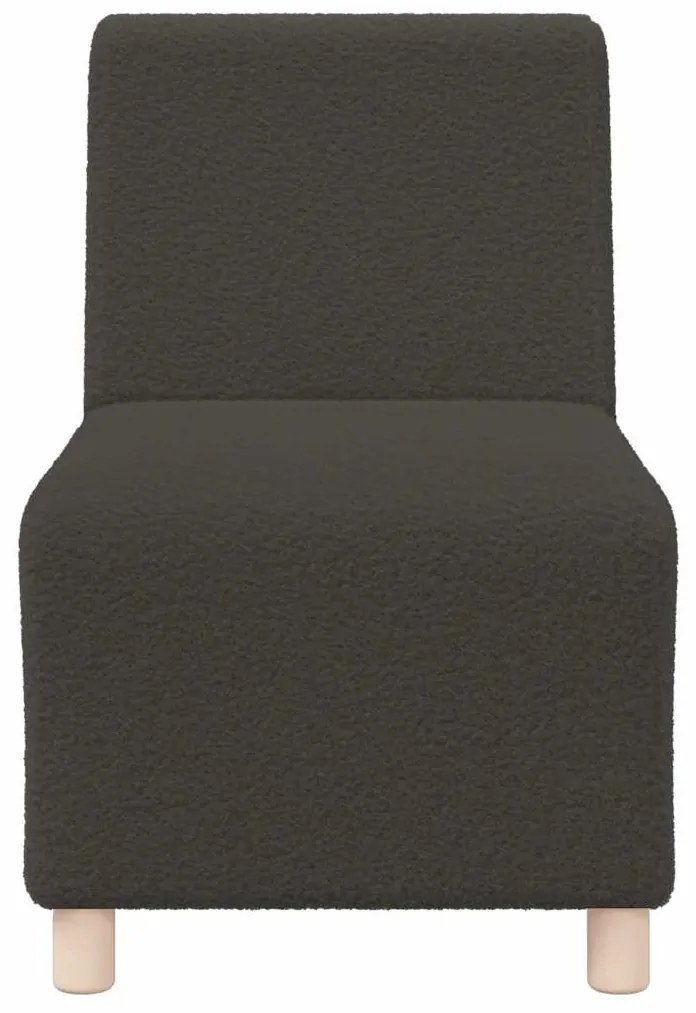 moduláris kanapéegység karfa nélkül sötétszürke, göndör, gyapjúszerű szövettel, 55 cm