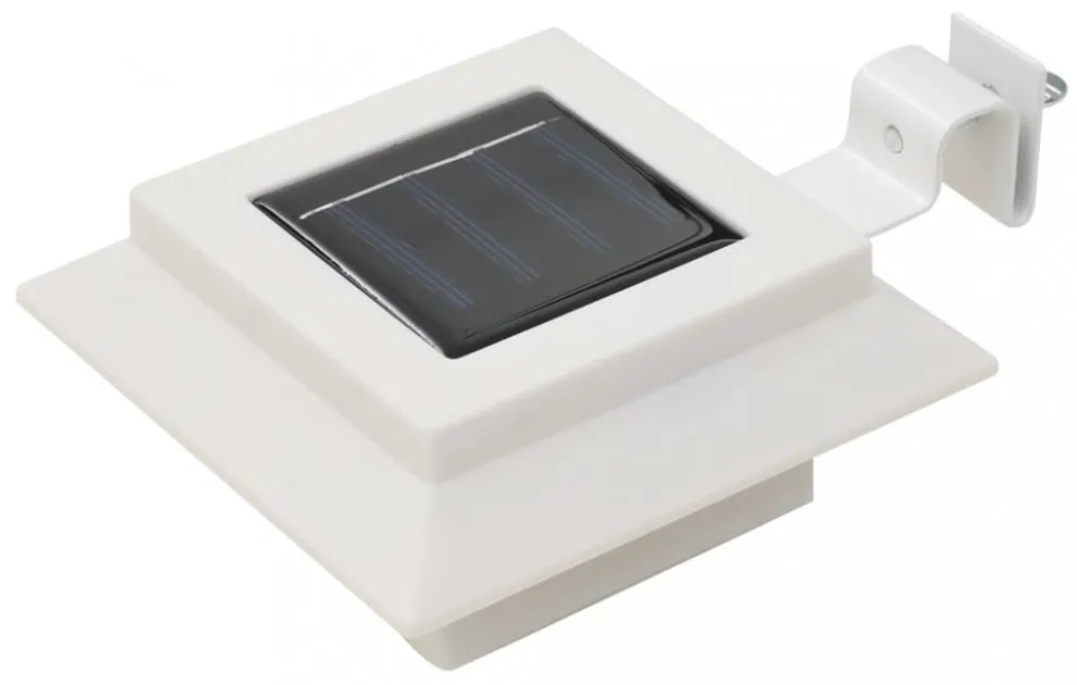 6 db négyszögletes fehér kültéri napelemes LED lámpa, 12 cm