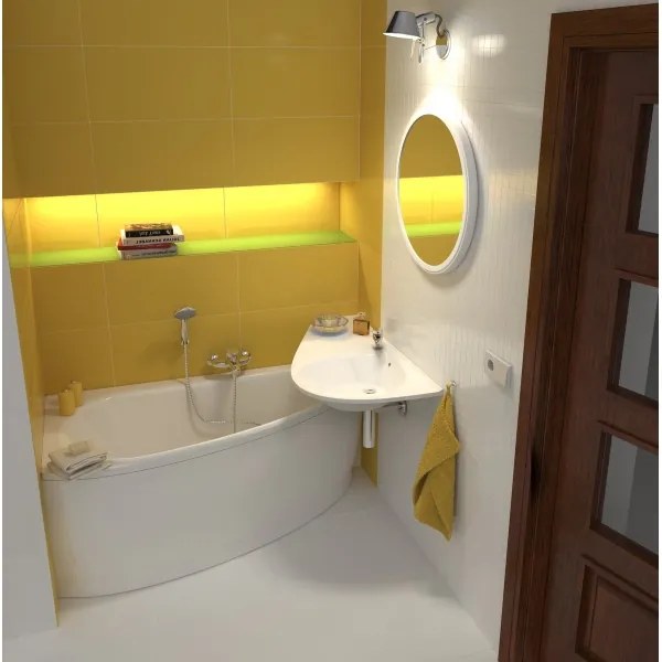 Ravak CT01000000 - Sarokkád AVOCADO 150x75 cm akril/fehér