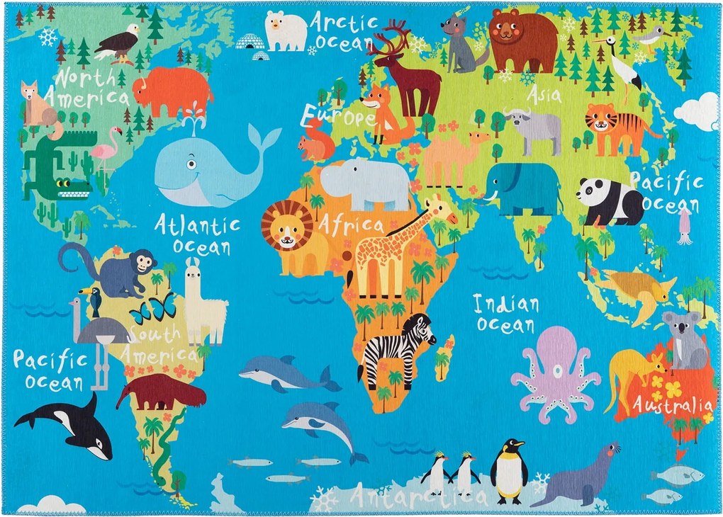 Világtérkép Torino Kids Gyerekszőnyeg Obsession 80x120 cm.